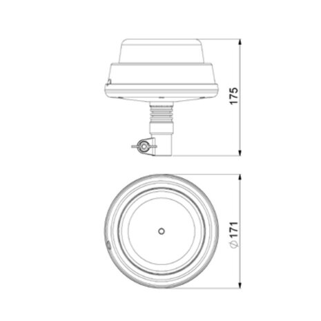 Horpol LED Rotating Beacon DIN Bracket Orange LDO-2665/R