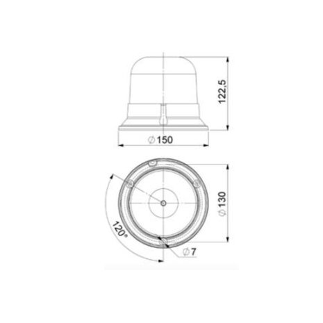 Horpol LED Flashing Light Surface Mounting Orange LDO-2660