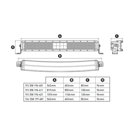 Hella Black Magic Double Curved LED Lightbar 40" 102CM | 1FJ 358 196-621