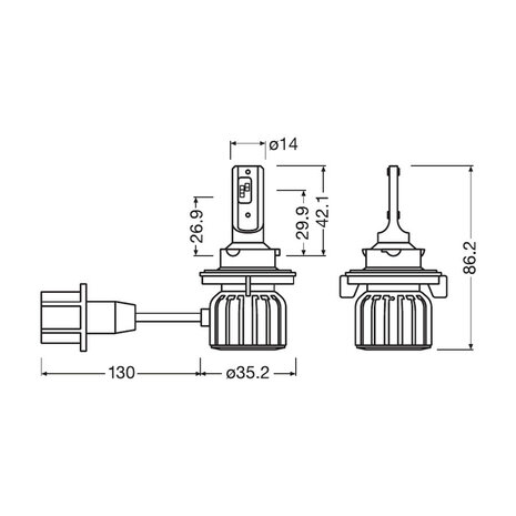 Osram H13 HL Bright LED Headlight Set P22d/PX22d