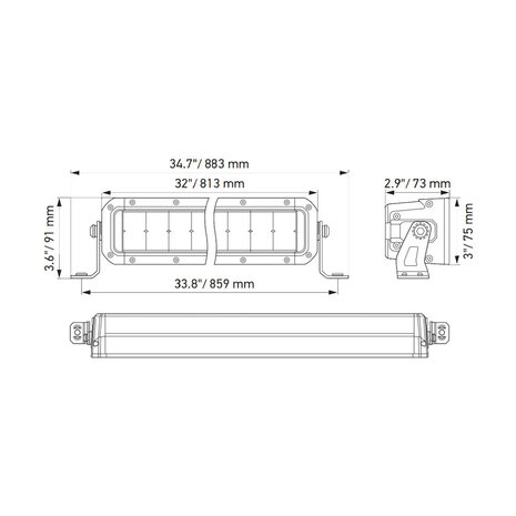 Hella Black Magic Double LED Lightbar 30" 76CM | 1GJ 358 197-411