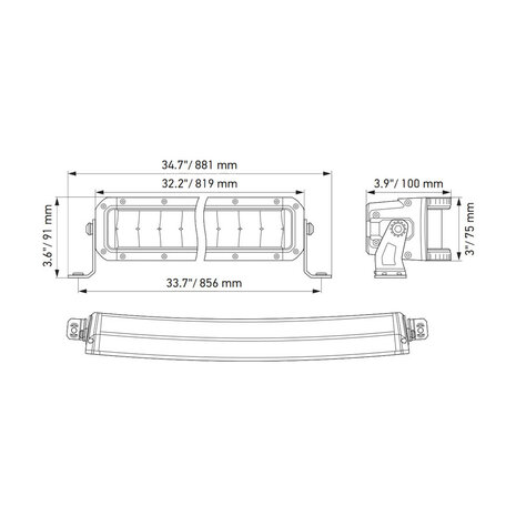 Hella Black Magic Double Cruved LED Lightbar 30" 76CM | 1GJ 358 197-611