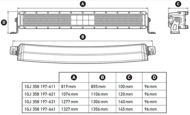 Hella Black Magic Double Cruved LED Lightbar 30" 76CM | 1GJ 358 197-611