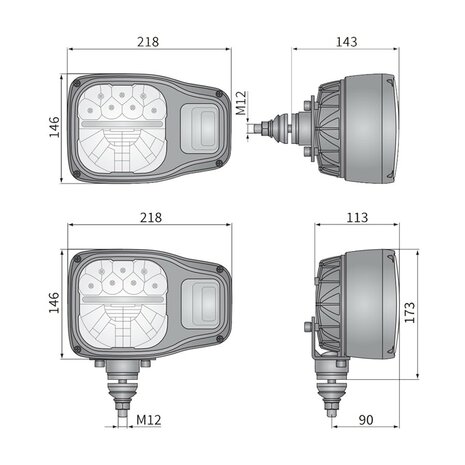 LED Headlamp With Direction indicator Right K2