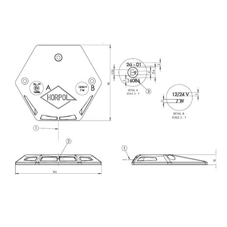 Horpol Tailgate LED Flashing Light Orange LDO-2135