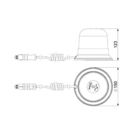 Horpol LED Flashing Light Magnetic Orange LDO-2667