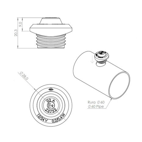 Horpol LED Position Lamp Orange Round Assembly LD-2632