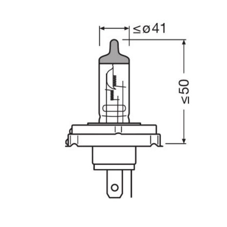 Osram R2 Halogen Lamp 12V 60/55W P45t Super Bright Premium