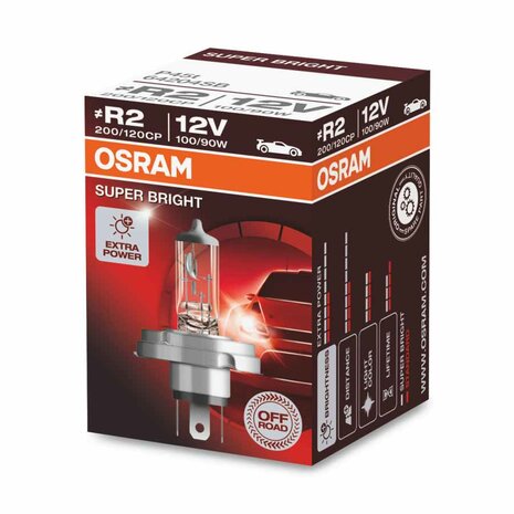 Osram R2 Halogeenlamp 12V 100/90W P45t Super Bright Premium