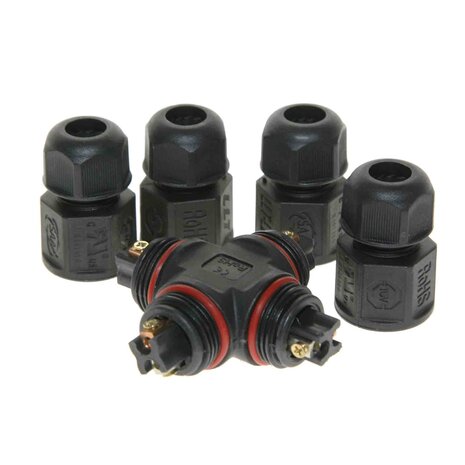 Waterproof 4-way cable connector 2-Core