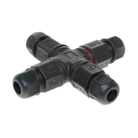 Waterproof 4-way cable connector 3-Core