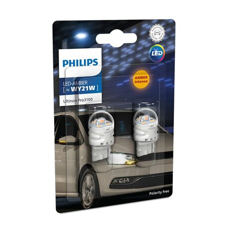 Philips WY21W LED Retrofit Orange 12V WX3x16d 2 Pieces