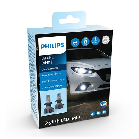 Philips H7 LED Headlight 12-24V Ultinon Pro3022 Set