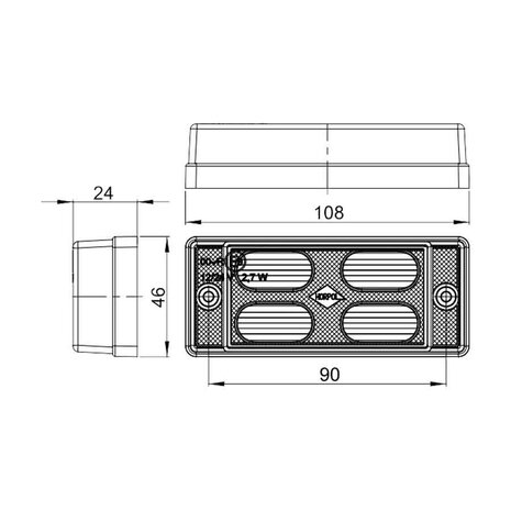 Horpol LED Reversing Lamp LCD 657