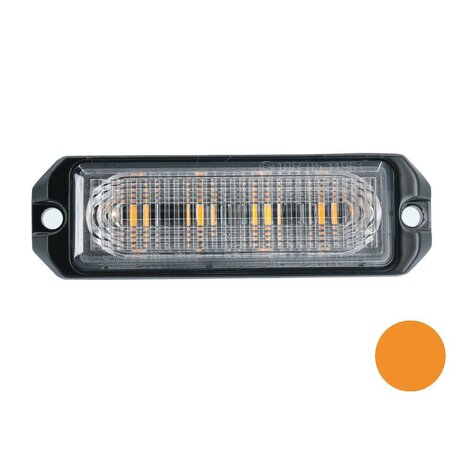 LED flitser 4-voudig ultra flat oranje