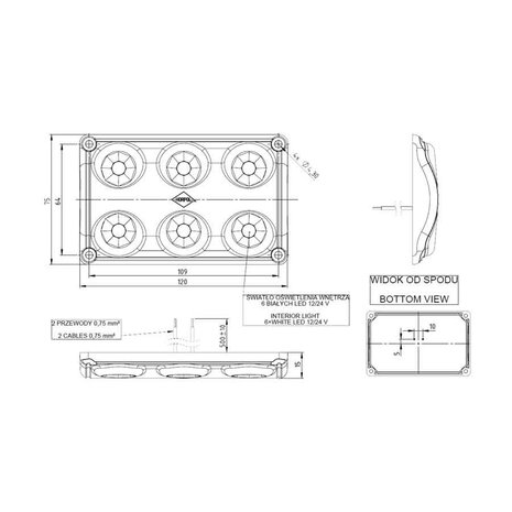 Horpol LED Interior Light 12-24V Cool White LWD 2154