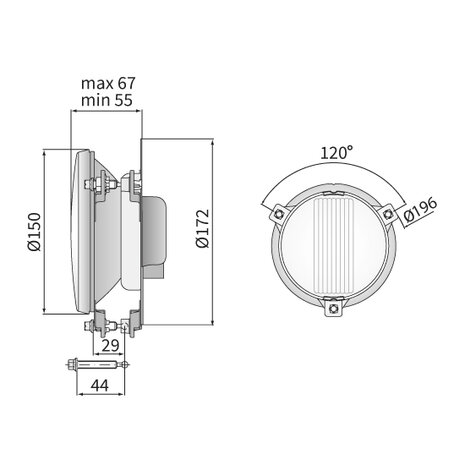 Rally Lamp Driving light Ø150mm + Halogen Bulb