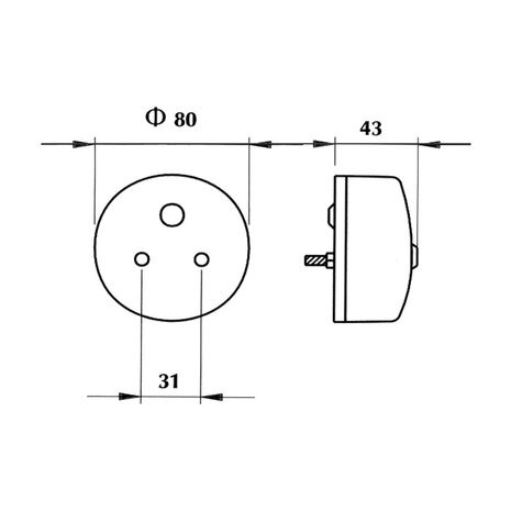 Dasteri Rear Light 3-Function Round| 8080/21