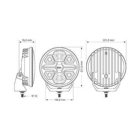 Hella LED Spotlight Blade 9" Black White/Orange Position Light Ref 25