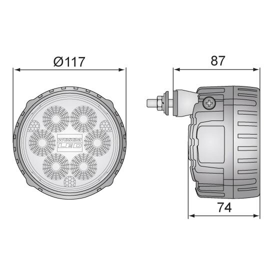 LED Werklamp Breedstraler 2500LM Achterkant Montage + Kabel