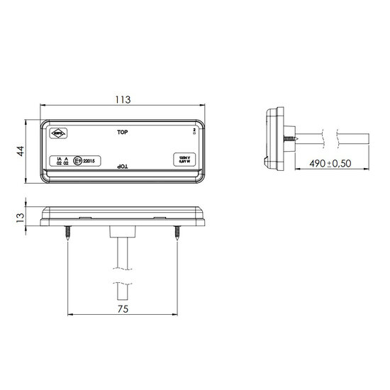 Horpol LED Voormarkering Wit 12-24V NEON-look LD 2430