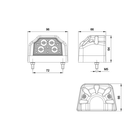 Fristom FT-031 LED Kentekenverlichting Zwart 12-24V