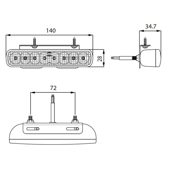 Led Flitser met Bevestigingsbeugel Wit