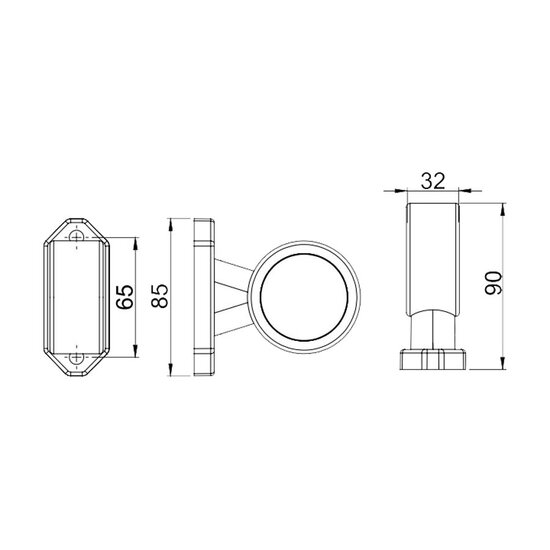 Horpol LED Breedtelamp 2-Functies Kort Model