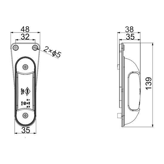 Horpol LED Marker Lamp 12-24V 2-Functions + Bracket