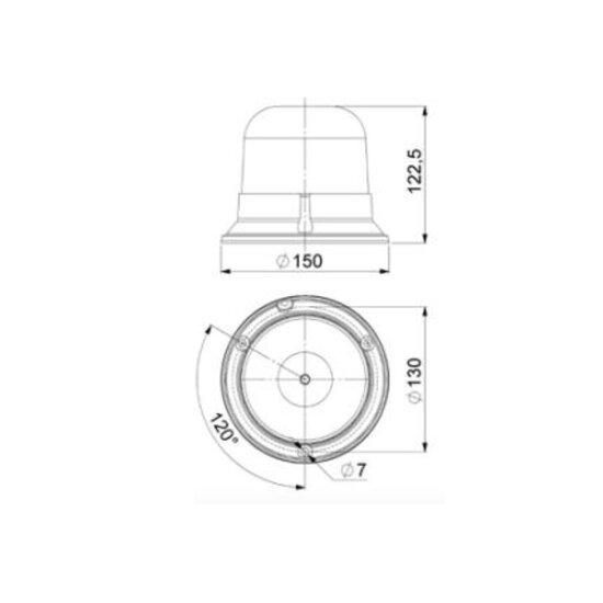 Horpol LED Flashing Light Surface Mounting Orange LDO-2660