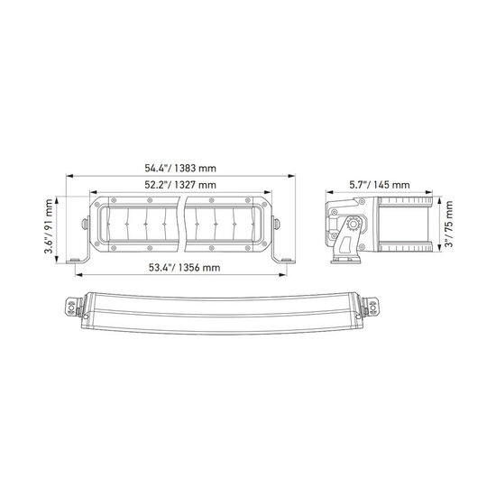 Hella Black Magic Double Curved LED Lightbar 52" 132CM | 1GJ 358 197-641