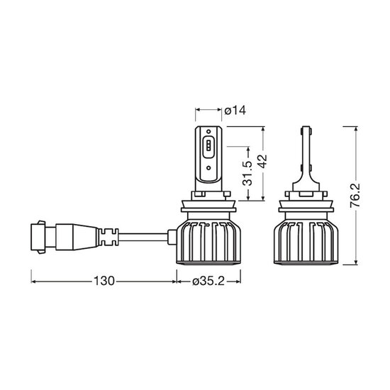 Osram HB4/HIR2 HL Bright LED Koplamp Set P22d/PX22d