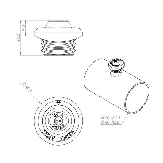 Horpol LED Positielamp Oranje Ronde Montage LD-2632