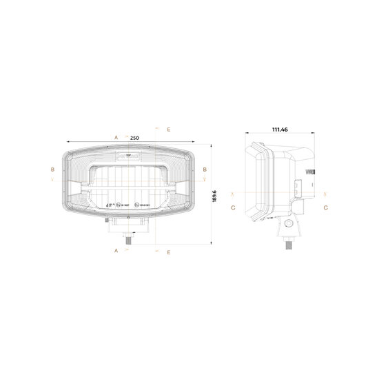 Boreman LED Verstraler + Chrome Behuizing (AMP-Superseal)