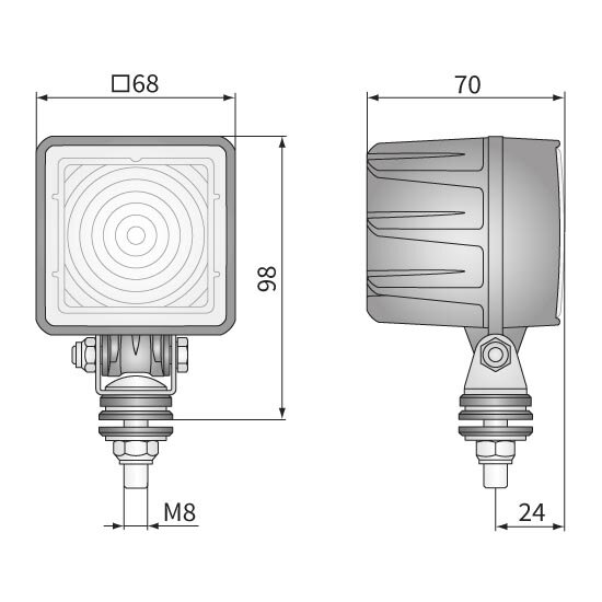Wesem LED werklamp CRK1 + Kabel