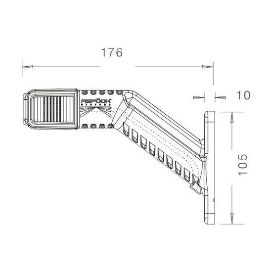 Aspöck LED Markeringslamp Superpoint IV Schuin | Links