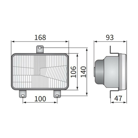 Wesem H4 Koplamp Inbouw 100x140mm