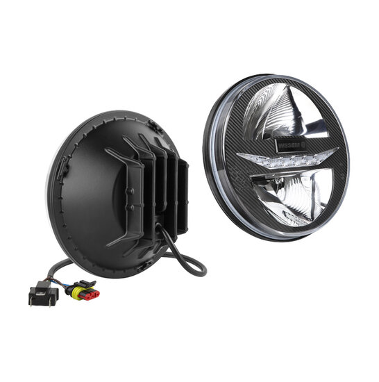 Wesem Ø178mm Built-in LED Headlight Round 7 Inch + Plugs
