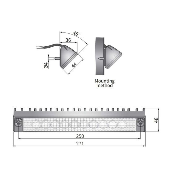 LED Werklamp CRP1 Langwerpig 2200LM + Kabel