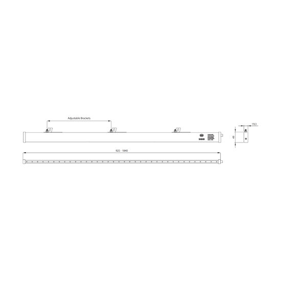 Dasteri LED Slim Strobe Bar Orange 123CM 12/24V
