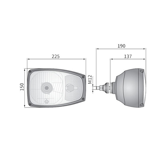 Set RGV1 Headlights Rear Mounting 12V