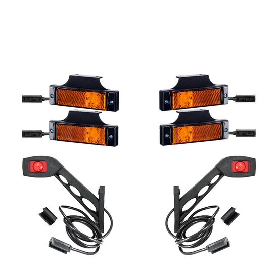 SET-200 | 2x Breedtelampen + 4x Markeringslamp Oranje