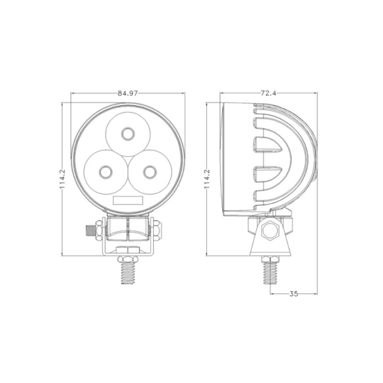 30W LED Work Light Round 3000LM | Adjustable