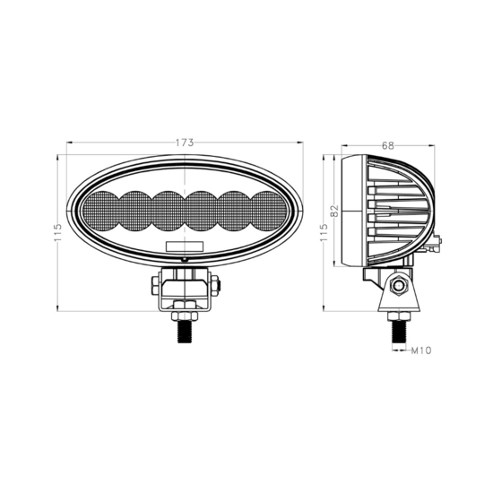60W LED Work Light Oval 5400LM