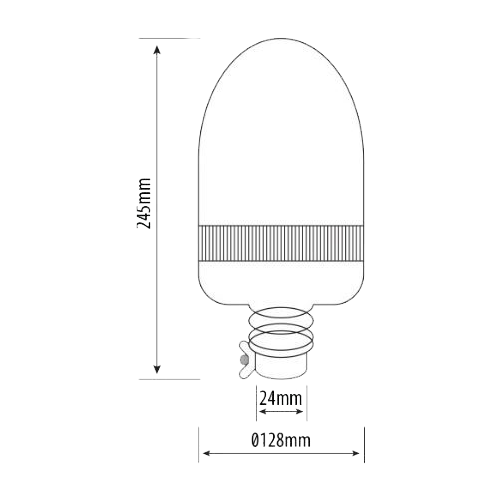 LED Beacon Orange 12-24V | DIN Bracket