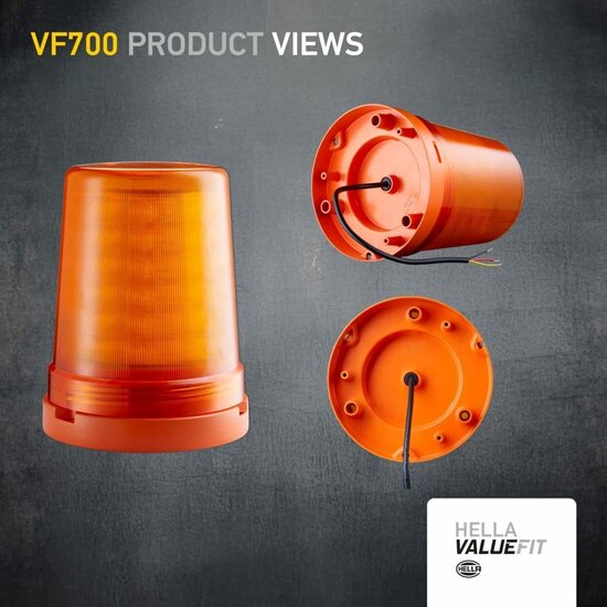 Hella VF700 LED Zwaailamp Oranje 12-24V