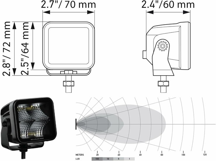 Hella LED Cube Set 3.2" Wide | 1FA 358 176-811