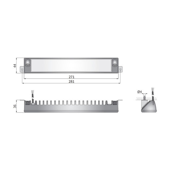 LED Manoeuvring Lamp CRP1 Rectangle 2200LM + Cable