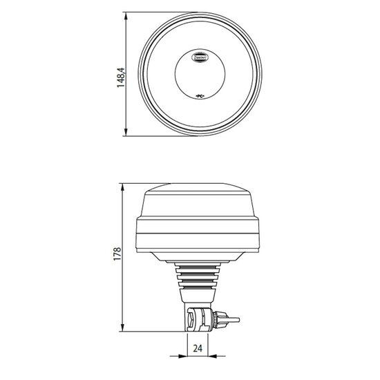 LED Beacon Orange With Tube Mount