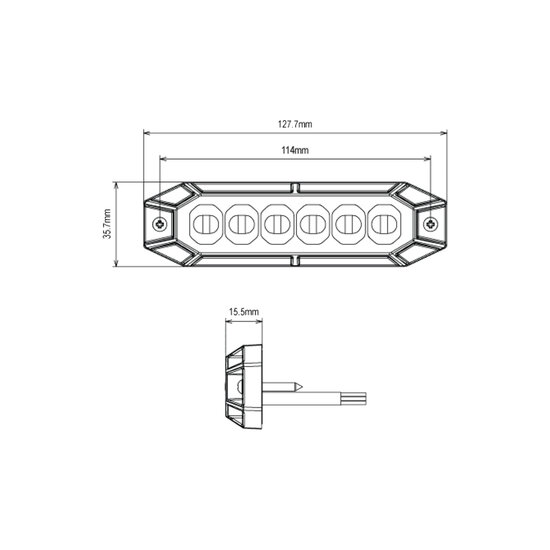 LED Warning Light Orange 12-24V | 12 LED